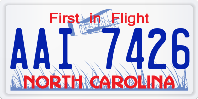 NC license plate AAI7426