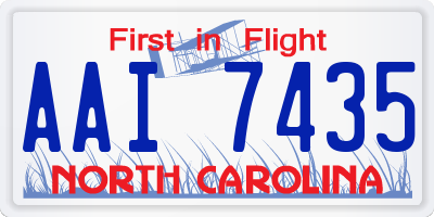 NC license plate AAI7435