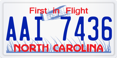 NC license plate AAI7436