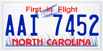 NC license plate AAI7452