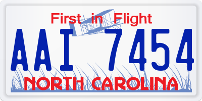 NC license plate AAI7454