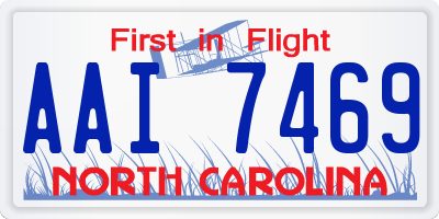 NC license plate AAI7469