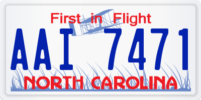 NC license plate AAI7471