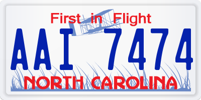 NC license plate AAI7474