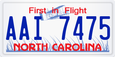NC license plate AAI7475