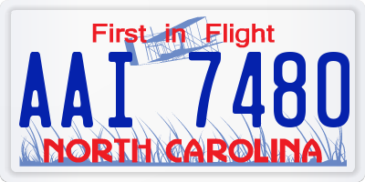 NC license plate AAI7480