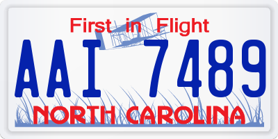 NC license plate AAI7489