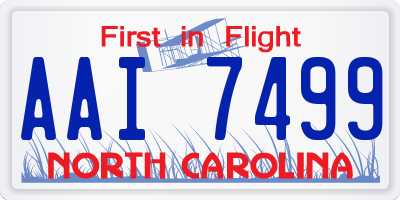 NC license plate AAI7499