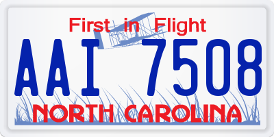 NC license plate AAI7508