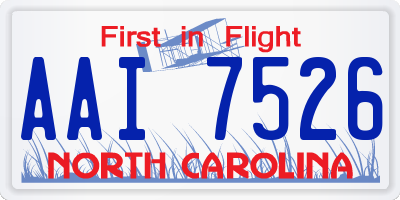 NC license plate AAI7526