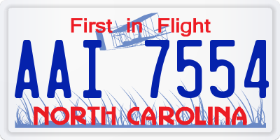 NC license plate AAI7554