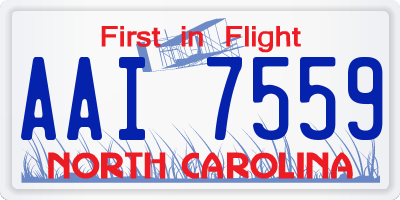 NC license plate AAI7559