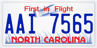 NC license plate AAI7565