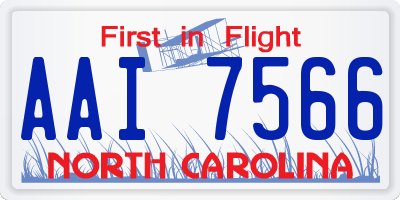NC license plate AAI7566