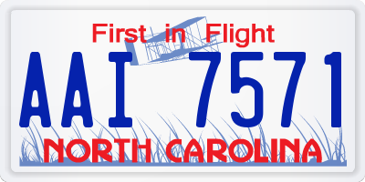NC license plate AAI7571