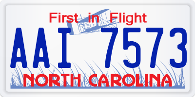 NC license plate AAI7573