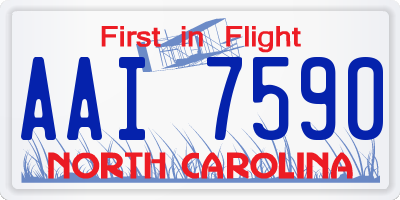 NC license plate AAI7590