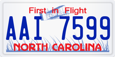 NC license plate AAI7599