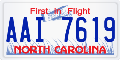 NC license plate AAI7619