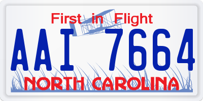 NC license plate AAI7664