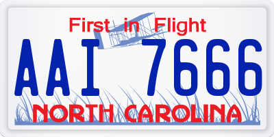 NC license plate AAI7666