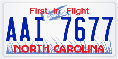 NC license plate AAI7677