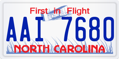 NC license plate AAI7680