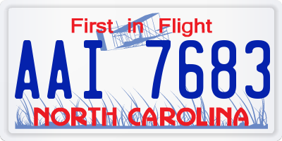 NC license plate AAI7683