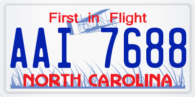 NC license plate AAI7688