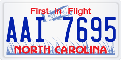 NC license plate AAI7695