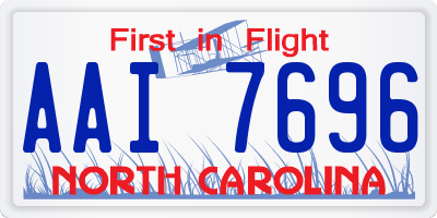 NC license plate AAI7696