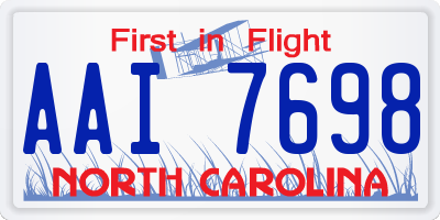NC license plate AAI7698