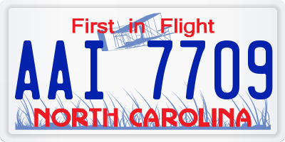NC license plate AAI7709