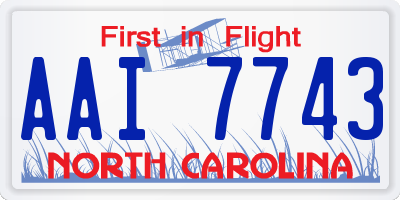 NC license plate AAI7743