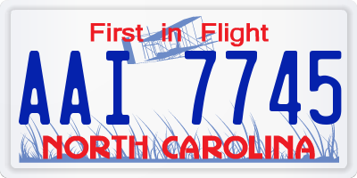 NC license plate AAI7745