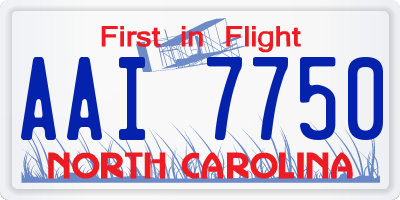 NC license plate AAI7750