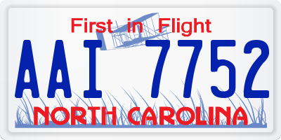 NC license plate AAI7752