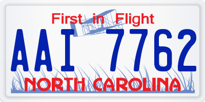NC license plate AAI7762