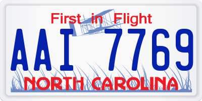 NC license plate AAI7769