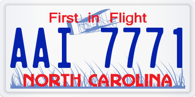 NC license plate AAI7771