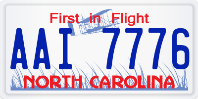 NC license plate AAI7776
