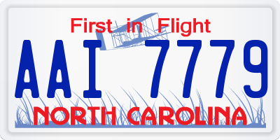 NC license plate AAI7779