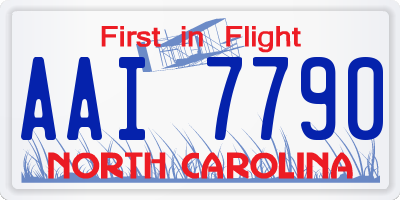 NC license plate AAI7790
