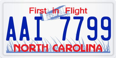 NC license plate AAI7799