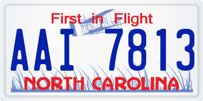 NC license plate AAI7813