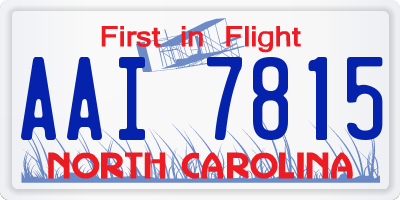 NC license plate AAI7815