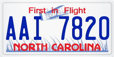 NC license plate AAI7820