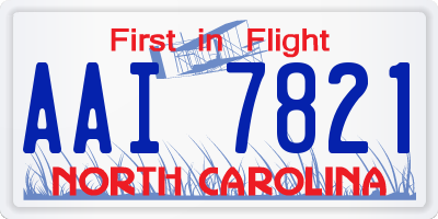 NC license plate AAI7821