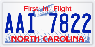 NC license plate AAI7822