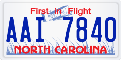 NC license plate AAI7840